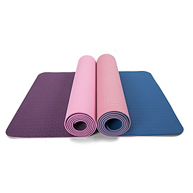 Thảm Tập Yoga TPE 2 Lớp 6mm, Thảm Mềm Mại, Thấm Hút Mồ Hôi, Chống Trơn Trượt