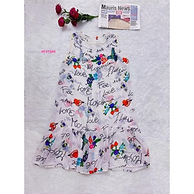 Đầm Váy Voan Trắng In Chữ Trái Cây Hoạ Tiết + Tặng Kèm Đầm Dây Mặc Trong Đầm Nữ Thời Trang