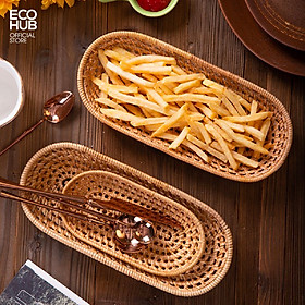 Mua Khay mây đựng bánh mì  khay mây Oval  Hàng thủ công (2 Size)