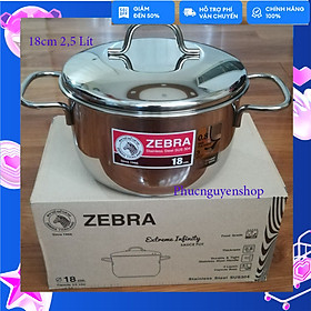 Nồi Inox 3 Đáy Zebra Thái Lan Nắp Vung Sử Dụng Bếp Từ 18cm 20cm 22cm 24cm