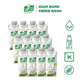 Nước Dừa ACP Vico Fresh Hương Vị Tắc - Combo 12 Hộp Nước Dừa 330ml