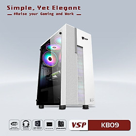 Mua VỎ CASE MÁY TÍNH VSP GAMING KB09 - TRẮNG - KHÔNG KÈM FAN - JL- HÀNG CHÍNH HÃNG