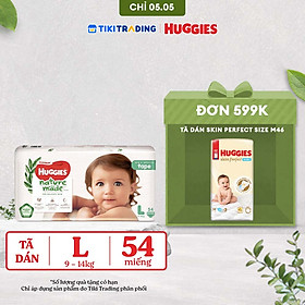 Tã Dán Siêu Cao Cấp Huggies Platinum Naturemade L54 (54 Miếng)
