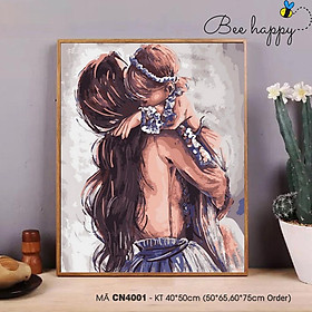 Mua Tranh Sơn Dầu Số Hóa Ấm Áp Lòng Mẹ BEE HAPPY Tranh Số Hóa Mã Tranh CN4001