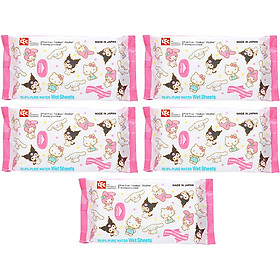 Combo 4 Gói Giấy Ướt Lec 99,9% Nước Tinh Khiết Sanrio 80 Tờ - Tặng 1 Gói Cùng Loại