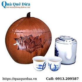 Mua Vỏ Ủ Bình Trà Trái Dừa Hình Hoa Sen Và Bình Trà 400 - 950ml - Sản Phẩm Được Sản Xuất Tại Bến Tre