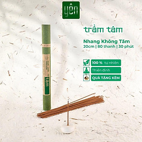 Nhang Trầm Hương Không Tăm Yên Thảo Mộc Loại Tâm Sạch Tự Nhiên Ít Khói An Toàn Dùng Thiền Thờ Cúng Thư Giãn - Ưu đãi 2 Ống