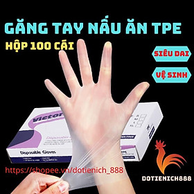Mua Găng Tay Nilon siêu dai Victoria Bay chất liệu TPE  Bao tay cao su nấu ăn làm bếp rửa bát chống nhăn hộp 100 cái