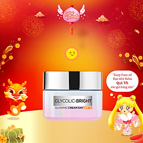 [L'OREAL PARIS] Kem Dưỡng Ban Ngày AHA Giúp Sáng Da, Mờ Thâm Nám Và Cấp Ẩm Mềm Mịn Glycolic Bright SPF 17 50/15/7.5ml