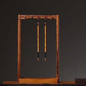 Rong Baozhai pen hanging sandalwood pineapple lattice calligraphy four treasures Chinese style pen rest pencil solid wood pen holder step by step
