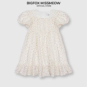 Váy bé gái Bigfox Miss Meow, đầm công chúa tiểu thư size đại dự tiệc vải tơ hoa phom Hàn cộc tay mùa hè 3,7,11 tuổi 30kg