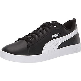 PUMA Women's Smash Sneaker, White-Peach Parfait Silver, 8.5 M US