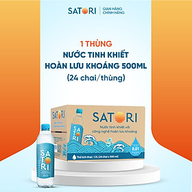 Thùng 24 Chai Nước Tinh Khiết Hoàn Lưu Khoáng SATORI (500ml/Chai)