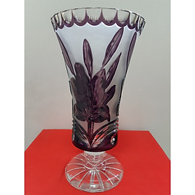 LỌ HOA, BÌNH BÔNG PHA LÊ SÉC HAI DA MÀU TÍM HOA LY 35CM
