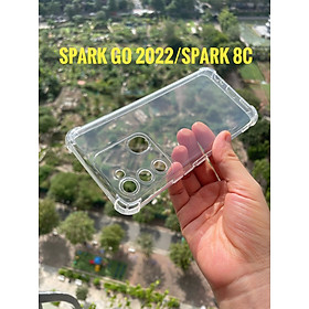 Ốp Lưng cho Tecno Spark Go 2022, Spark 8C Dẻo Trong Suốt Chống Sốc Có Gù Bảo Vệ 4 Góc