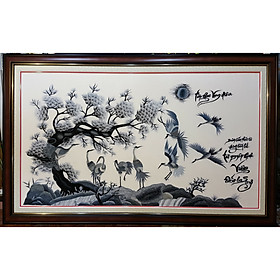 Mua TRANH THÊU - TÙNG HẠC DIÊN NIÊN (ĐEN TRẮNG)