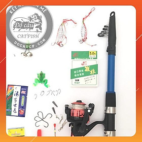 Bộ cần câu cá rút Shimano 2m1-2m4-2m7 và máy YF200 và các phụ kiện đi kèm docaucagiangnam