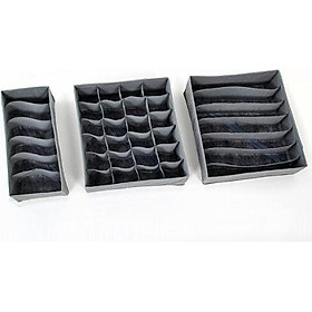 Bộ 3 Hộp Vải Sợi Tre Đựng Đồ Lót Brownylife