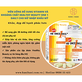 [CHÍNH HÃNG] Viên uống bổ sung Vitamin và Khoáng chất Healthy Beauty One 1 Daily cho nữ nhập khẩu Mỹ, giúp bảo vệ sức khỏe, phòng ngừa bệnh tật, giảm mệt mỏi, cung cấp năng lượng, tăng cường sức đề kháng cho nữ lọ 100 viên