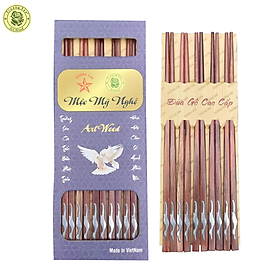 Đũa Gỗ Cẩm Lai Cẩn CAO CẤP Các Loại - Đồ Gỗ Nhà Bếp Thương Hiệu Trường Sơn (10 Đôi / Hộp)
