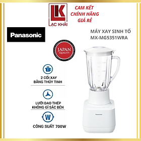 Mua Máy Xay Sinh Tố Panasonic MX-MG5351WRA - Công suất 700W- Dung tích 1.5L - Lưỡi dao thép không gỉ- cối xay thủy tinh - Xay đá mịn - Hàng Chính Hãng - Bảo hành 12 tháng