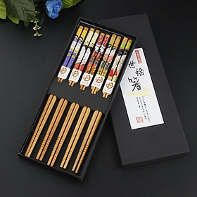 Mua đũa tre Geisha cao cấp in họa tiết hoa văn ngệ thuật tinh xảo - Nội địa Nhật Bản (Set 05 đôi)