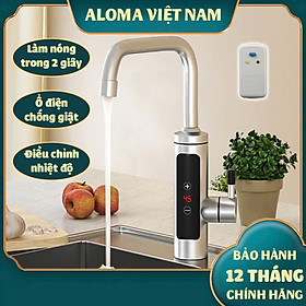 (CÓ CHỈNH NHIỆT ĐỘ) máy nước nóng trực tiếp tại vòi, chất liệu inox 304. tặng ổ cắm chống giật