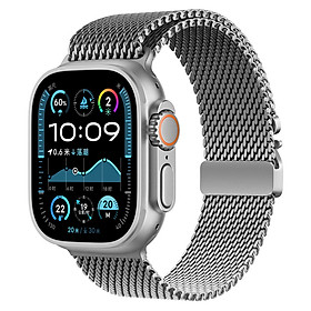 Dây Đeo Thép Lưới Dux Ducis Milanese Air cho Apple Watch UItra / Apple Watch tất cả Series, Thép Cao Cấp Thoáng Khí Nhẹ_ Hàng Chính Hãng