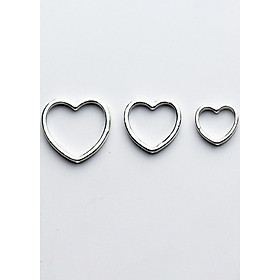Combo 2 charm bạc hình trái tim lồng hạt xỏ ngang - Ngọc Quý Gemstones