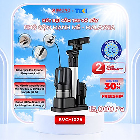 Máy Hút Bụi Cầm Tay SHIMONO SVC-1025 Lực Hút 15,000Pa Kèm 5 Đầu Hút Linh Hoạt, BH Chính Hãng 2 Năm Hàng Chính Hãng
