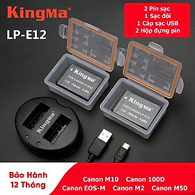 Mua Pin - Sạc Đôi KingMa Cổng USB Cho Canon LP-E12 750 mAh