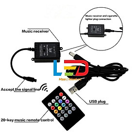 [4*18led] Đèn led gầm xe ô tô, đèn cảm ứng 7 màu, trang trí nội thất ô tô, điều khiển từ xa, nhấp nháy theo nhạc