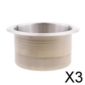 3xStainless Steel Recessed Cup Drink Holder for Marine Boat RV Camper 85x55mm
