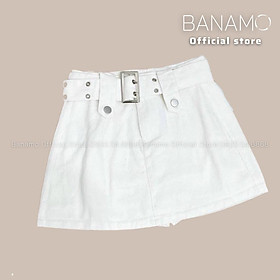 Chân váy denim jean kèm đai 4 màu siêu đẹp thời trang Banamo Fashion Váy Jean A kèm đai 568