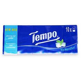 Khăn giấy Tempo Icy Menthol (Lốc 10 gói/bịch)