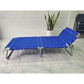 Giường xếp vải dù khung sắt cỡ lớn GX03  - Xanh trời - 190cm x75cm x 35 cm