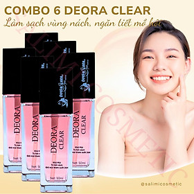 COMBO 6 Lọ Xịt Khử Mùi DEORA CLEAR Quyên Lara 50ml, Khử Mùi Hôi Nách, Ngăn Tiết Mồ Hôi