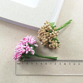 4-6pack A Bunch of 12pcs Artificial Flower Stamen Pistil for Wedding 8.5cm White