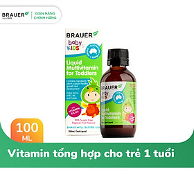 Vitamin tổng hợp Brauer Baby & Kids Liquid Multivitamin For Toddler cho trẻ 1-3 tuổi (45ml)