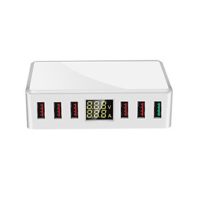 WLX-T9+ Intelligent Multi-port USB Fast Charger Adaptive LCD Display Six Ports Portable Quick Charge QC 3.0 100-240V US