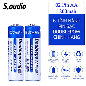 Bộ 02 Viên Pin Tiểu Sạc AA Cao Cấp 1200mAh Doublepow - Hàng nhập khẩu