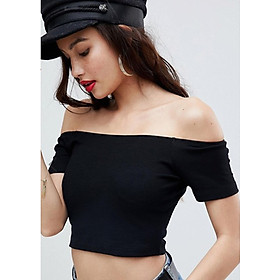 Áo croptop trễ hở vai tay cộc body chất thun phong cách sexy