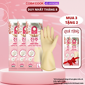 Mua  Mua 3 Tặng 2  Bộ 3 Đôi Găng Tay Cao Su Ngọc Trai Tay Lửng Size L