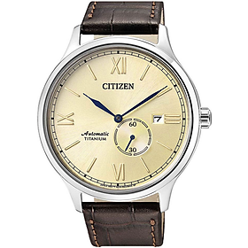 Đồng Hồ Nam Citizen Dây Da NJ0090-13P - Mặt Vàng (Sapphire)