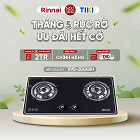 Mua Bếp gas âm Rinnai RVB-2BG(B)N mặt bếp kính và kiềng bếp men - Hàng chính hãng.