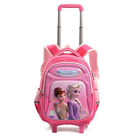 Balo kéo học sinh Mr Vui BLK949 phù hợp cho bé trai và bé gái tiểu học 39 x 32 x 18 cm - Công chúa Elsa