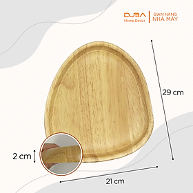 Mua Khay gỗ cao su decor  thớt gỗ trang trí hình sỏi màu tự nhiên đạt chuẩn xuất khẩu - DUBA