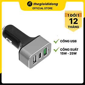 Mua Sạc xe hơi 3 cổng Type C QC 3.0 18W Xmobile SN-155 Đen Xám - Hàng Chính Hãng