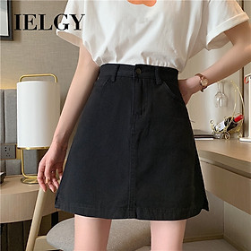 Chân Váy Jean Chữ A Lưng Cao Xẻ Tà Thời Trang Nữ Tính