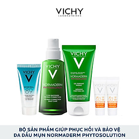 Bộ Sản Phẩm Chăm Sóc Da Chuyên Sâu Giúp Cải Thiện Các Khuyết Điểm Da Dầu Mụn, Phục Hồi Và Bảo Vệ Da Normaderm Phytosolution